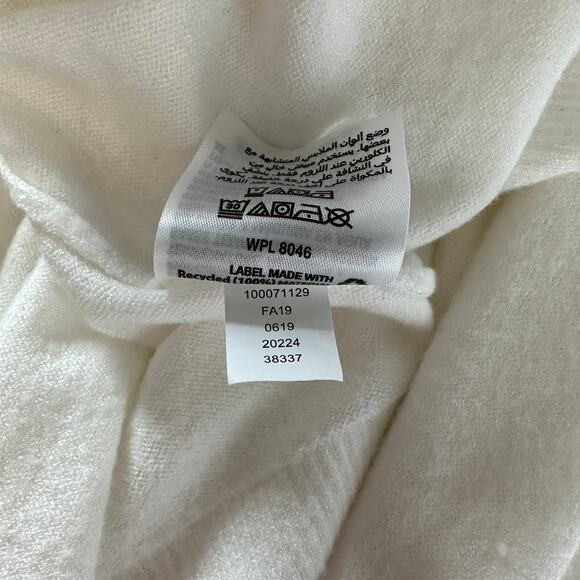 Maison Jules Sweater WMNS XS Cream Tunic V-Neck Pullover Hi-Low Ribbed Soft Cozy - Picture 8 of 8